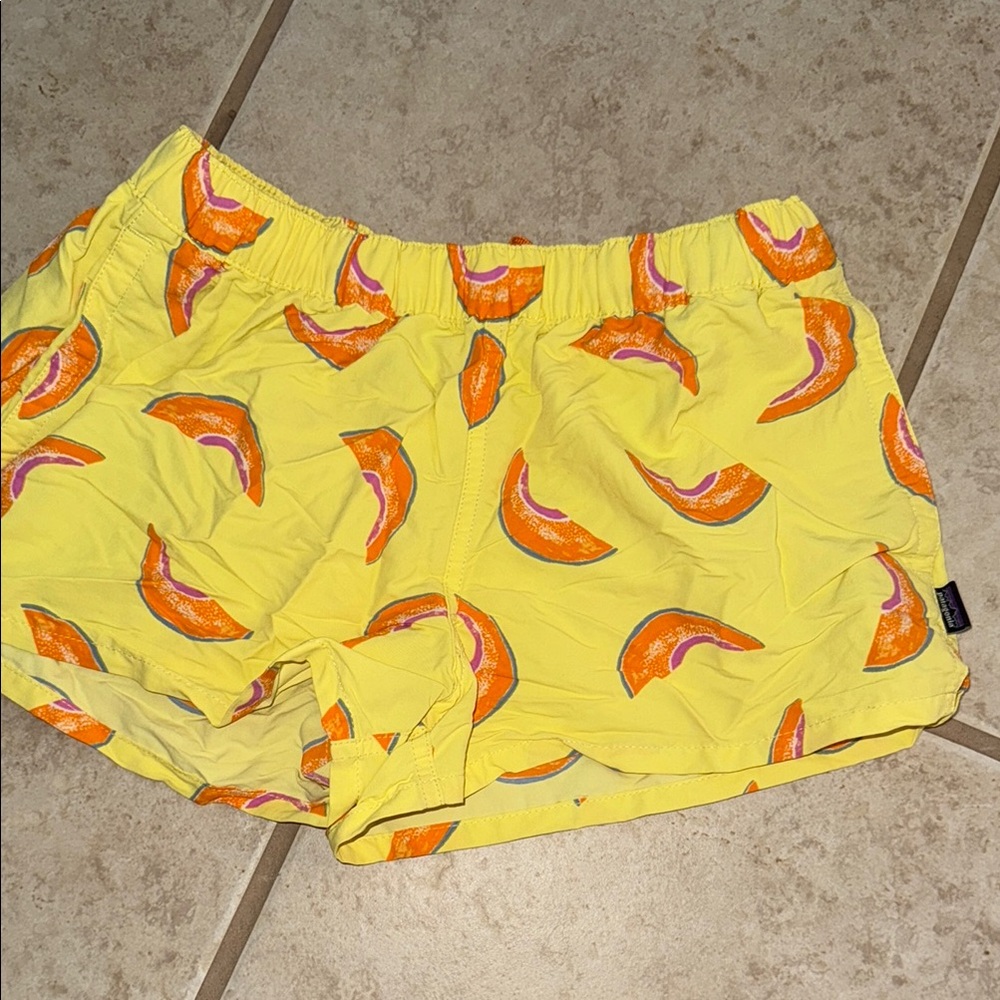 Patagonia Vibrant Yellow and Orange Athletic Shorts